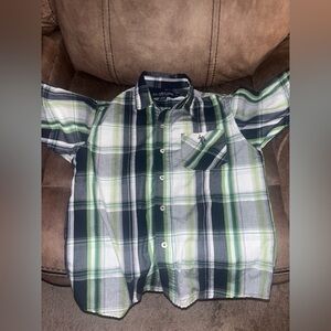 U.S. Polo Assn. Kids Green and Black Plaid Button Down Shirt